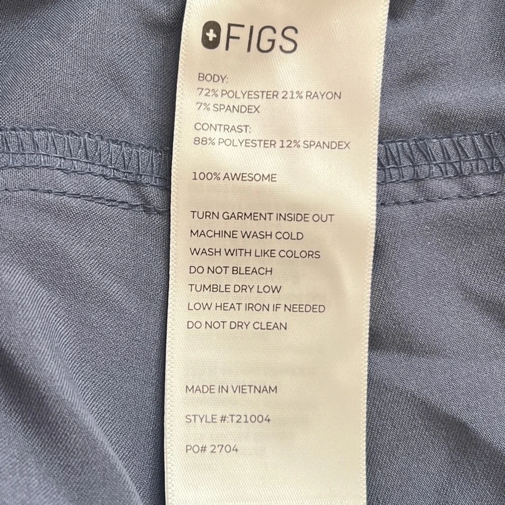 Figs Clothing Kade Gray Women XL Cargo 4-Pocket Pull On‎ Drawstring Scrub Pants